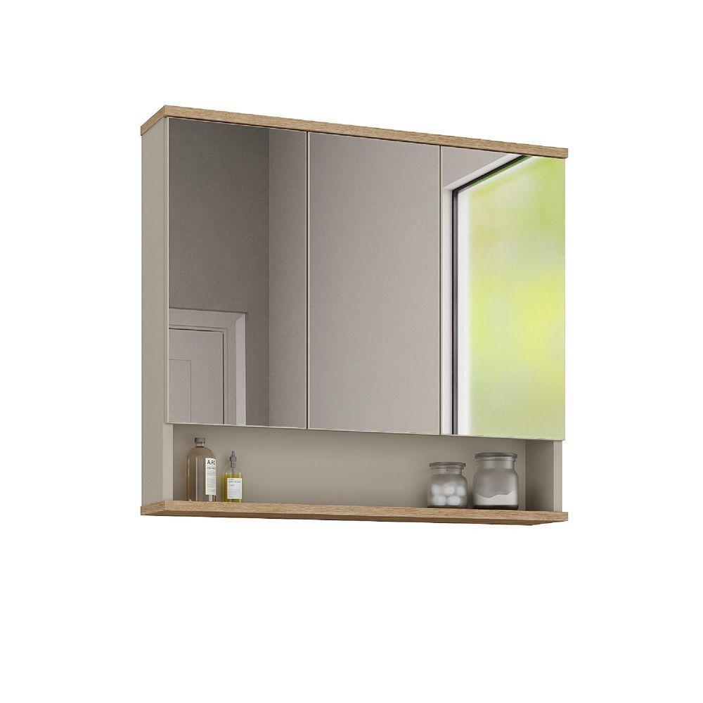 Espelheira Aqua 76cm Estilare Esp4004 Nude/carvalho - 2