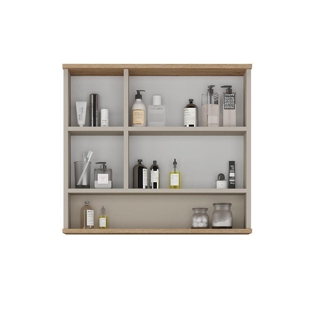 Espelheira Aqua 76cm Estilare Esp4004 Nude/carvalho - 3