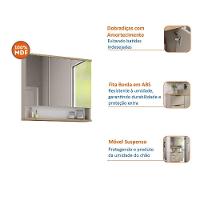 Espelheira Aqua 76cm Estilare Esp4004 Nude/carvalho - 6