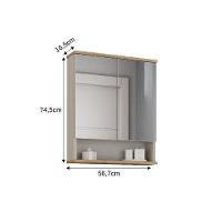 Espelheira Aqua 56,7cm Estilare Esp4003 Nude/carvalho