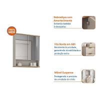 Espelheira Aqua 56,7cm Estilare Esp4003 Nude/carvalho - 6