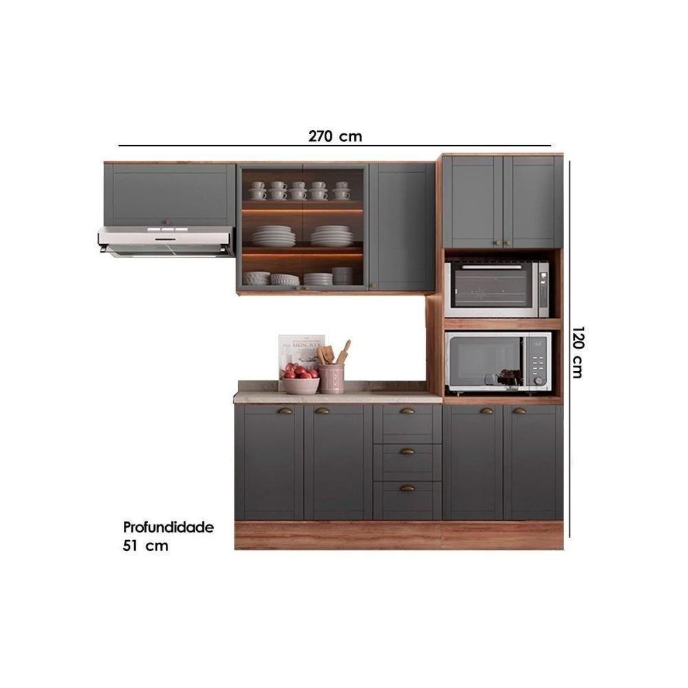Cozinha Modulada Carraro Bella 4 Peças (2aéreos+1balcão+1torrequente) C4p197 Branco-carraro - 2