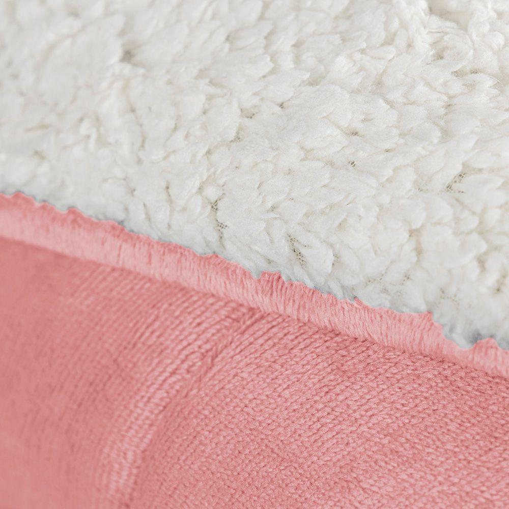 Edredom Bariloche Solteiro Dupla Face Sherpa - Rosa - 100% Poliéster - 3