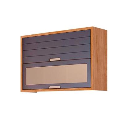 Módulo Cozinha Mgm Eloise Armário C- 2 Portas Basculante C- Vidro Reflecta 120cm Cinamomo-titanium-mgm