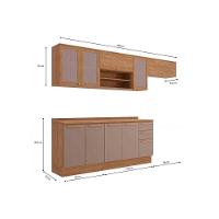 Cozinha Modulada Kappsberg Botanic Botanic 7 Peças (3aéreos+2balcões+2complemento) M656 Nogueira-verde Oliva-kappesberg