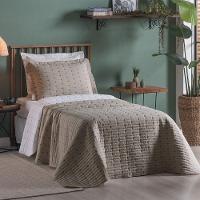 Cobre Leito 2 Peças Solteiro Percal 200 Fios Decor 100% Poliéster - Avelã - 2