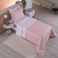 Cobre Leito 2 Peças Solteiro Percal 200 Fios Cristal 100% Poliéster - Rose - 4