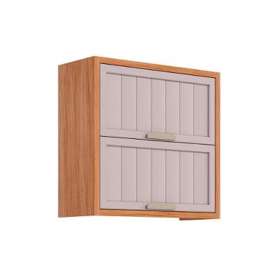 Módulo Cozinha Mgm Estela Armário C- 2 Portas Basculantes Ripada 80 Cm Cinamomo-off White-mgm