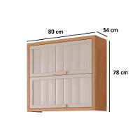 Módulo Cozinha Mgm Estela Armário C- 2 Portas Basculantes Ripada 80 Cm Cinamomo-off White-mgm - 5