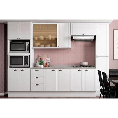 Cozinha Modulada Carraro Bella 7 Peças (2aéreos+2balcões+1paneleiro+1torrequente+1complemento) C7p198 Branco-carraro