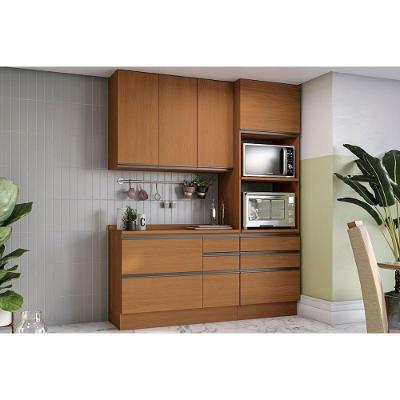 Kit de Cozinha Completa Maxxi C4P162 1 Porta 4 Gavetas MDF 120cm Amadeirado
