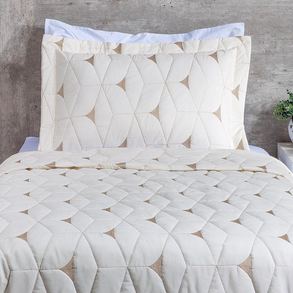 Cobre Leito 2 Peças Solteiro Percal 180 Fios Berlim 60% Algodão 40% Poliéster - Palha - 2