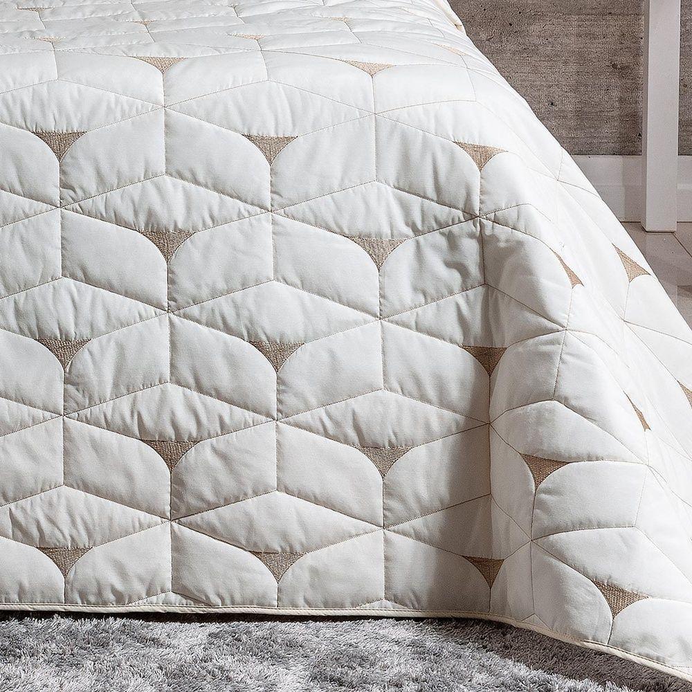 Cobre Leito 2 Peças Solteiro Percal 180 Fios Berlim 60% Algodão 40% Poliéster - Palha - 3