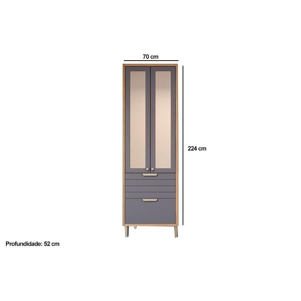 Cristaleira De Cozinha Eloise C- 3 Portas (2 C- Vidro Reflecta E 1 Basculante) E 1 Gaveta 70cm Cinamomo-off White - Mgm - 3