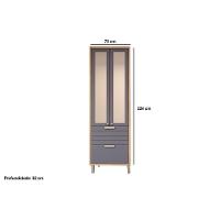 Cristaleira De Cozinha Eloise C- 3 Portas (2 C- Vidro Reflecta E 1 Basculante) E 1 Gaveta 70cm Cinamomo-off White - Mgm - 3