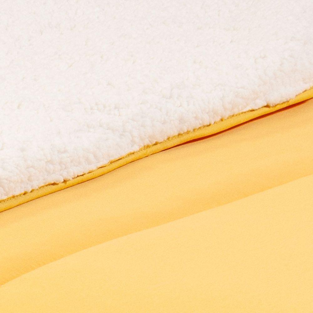 Coberdrom 1 Peça Solteiro Percal 200 Fios Com Sherpa Flupy 100% Poliéster - Amarelo - 3