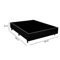 Cama Box Viúva 128 Tecido Sintético Preto Com Colchão Paris De Molas Ensacadas Preto 66x128x188 - 3