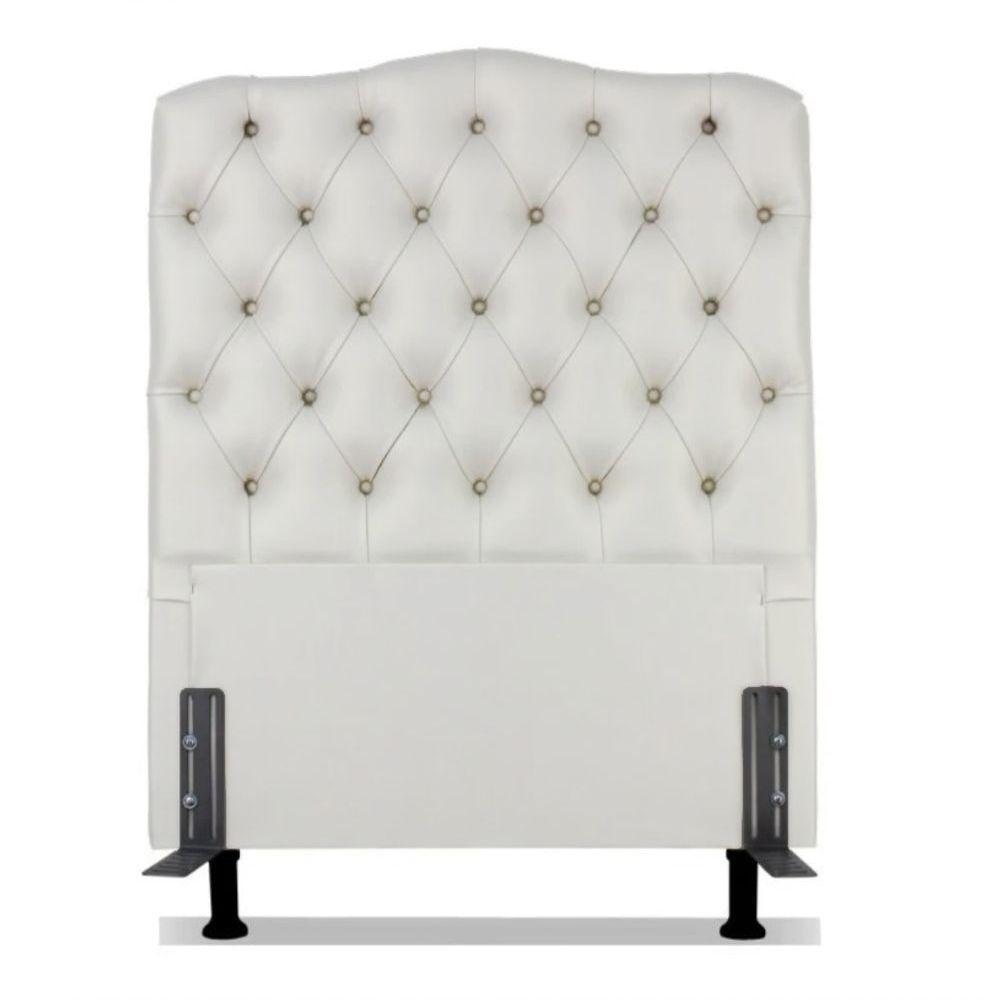 Cabeceira Solteiro 88 - Bello Box - Dunas Sintético Branco - 2