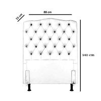 Cabeceira Solteiro 88 - Bello Box - Dunas Sintético Branco - 3