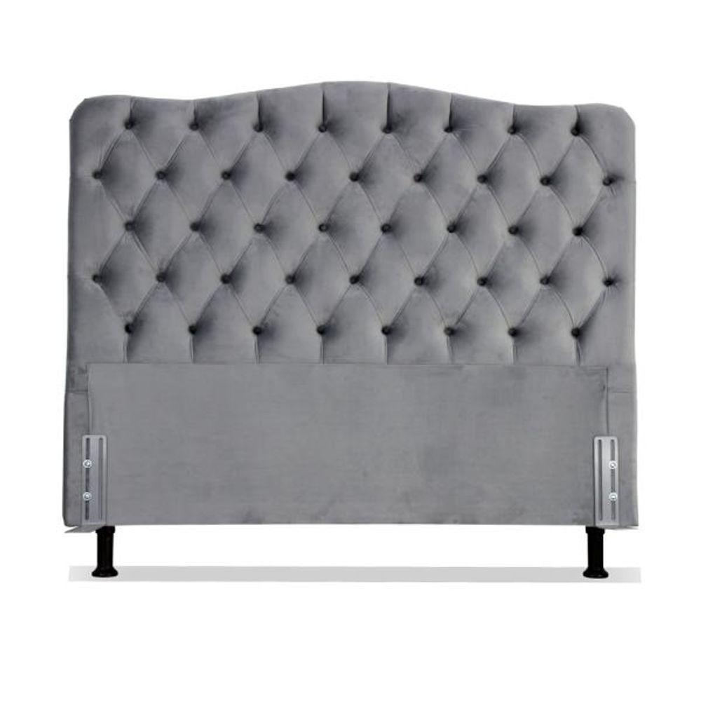 Cabeceira King 193 - Bello Box - Dunas Suede Cinza - 1