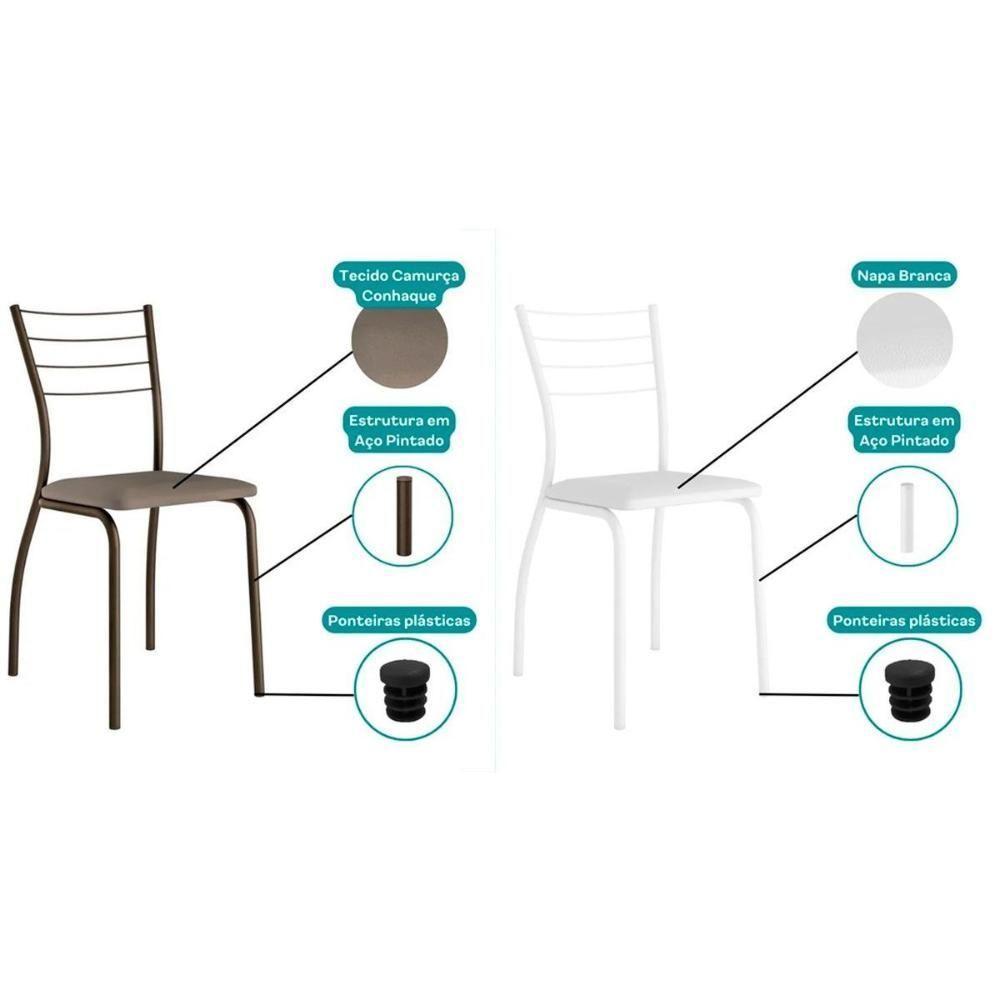 Kit 6 Cadeiras Sala Jantar 1700 6 Un Preto- Courano Preto - Carraro - 4