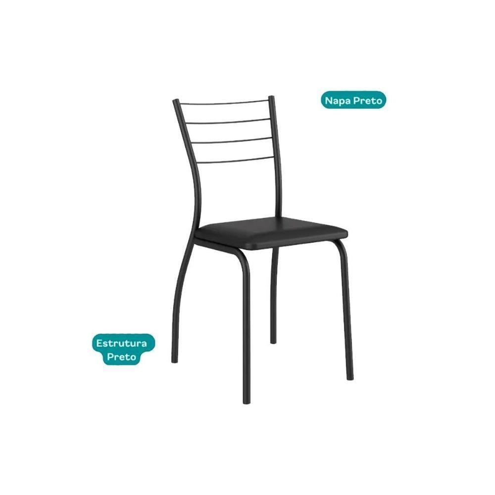 Kit 6 Cadeiras Sala Jantar 1700 6 Un Preto- Courano Preto - Carraro - 9
