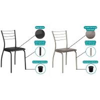 Kit 6 Cadeiras Sala Jantar 1700 6 Un Preto- Courano Preto - Carraro - 5