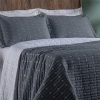 Cobre Leito 3 Peças Queen Percal 200 Fios Decor 100% Poliéster - Grafite - 3