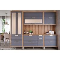 Cristaleira De Cozinha Eloise C- 3 Portas (2 C- Vidro Reflecta E 1 Basculante) E 1 Gaveta 70cm Cinamomo-titanium - Mgm - 6