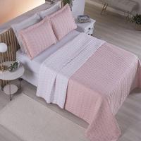Cobre Leito 3 Peças Casal Percal 200 Fios Cristal 100% Poliéster - Rose - 2