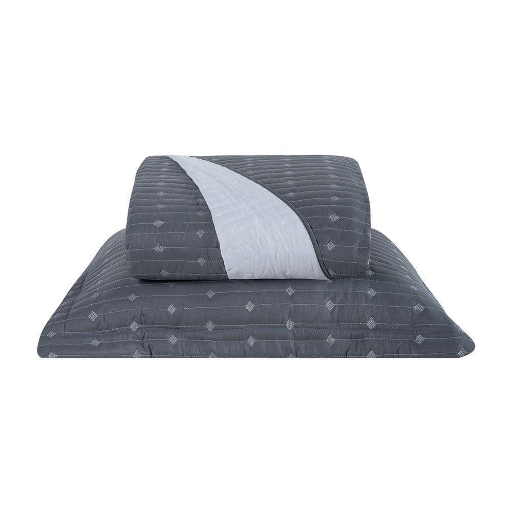 Cobre Leito 2 Peças Solteiro Percal 200 Fios Decor 100% Poliéster - Grafite - 1