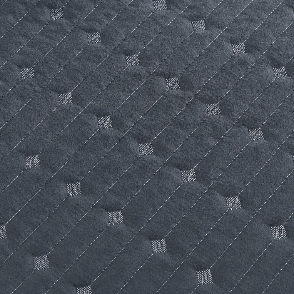 Cobre Leito 2 Peças Solteiro Percal 200 Fios Decor 100% Poliéster - Grafite - 5