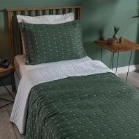 Cobre Leito 2 Peças Solteiro Percal 200 Fios Decor 100% Poliéster - Verde - 3