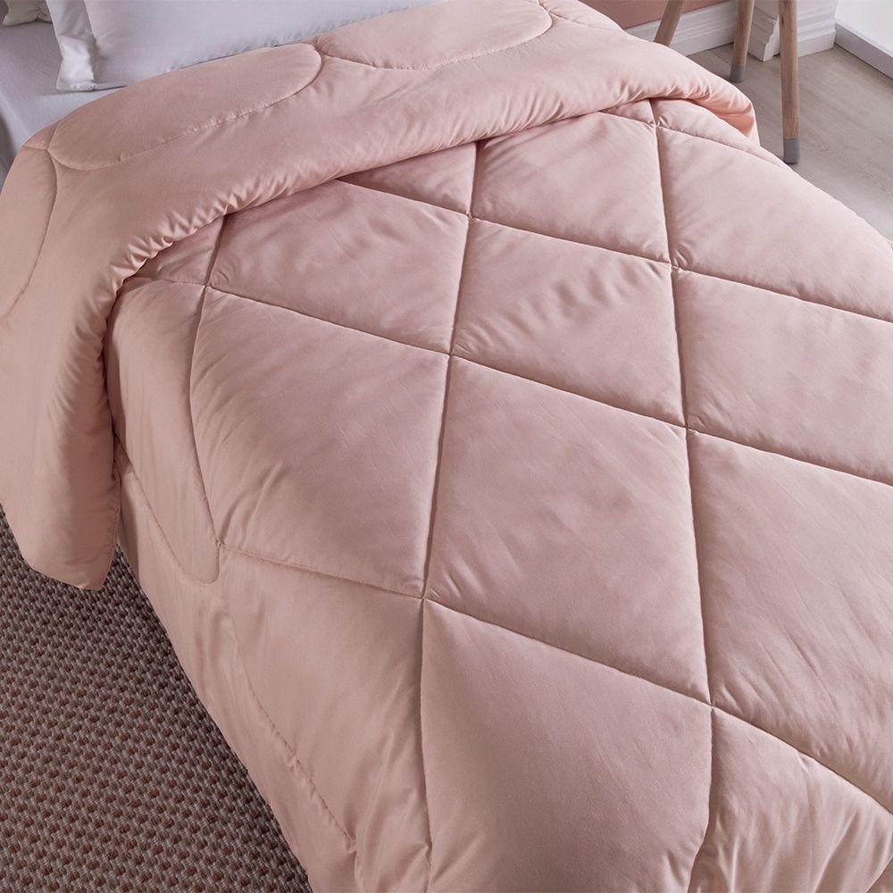 Edredom 1 Peça Solteiro Percal 200 Fios Unique 100% Poliéster - Rosê - 3