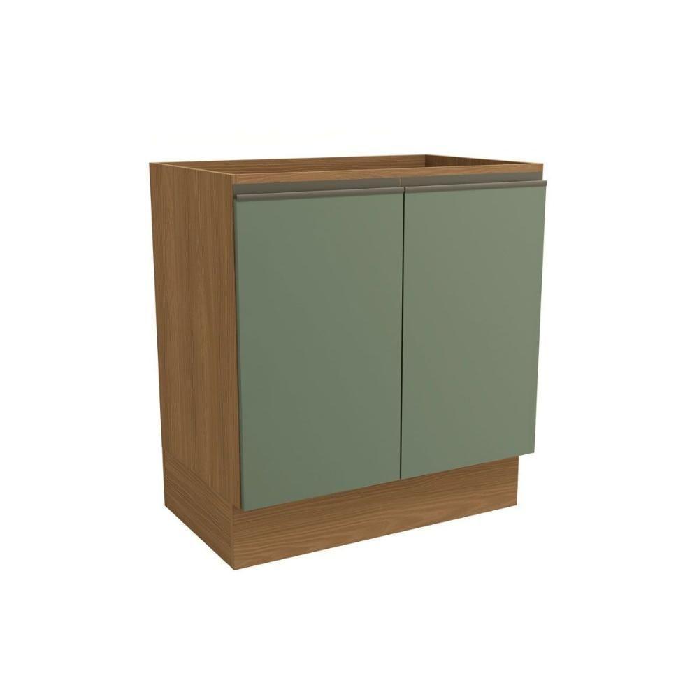 Gabinete De Cozinha Modulado Balcão Maxxi G744 C- 2 Portas S- Tampo 80cm Canela-verde - Kappesberg - 1
