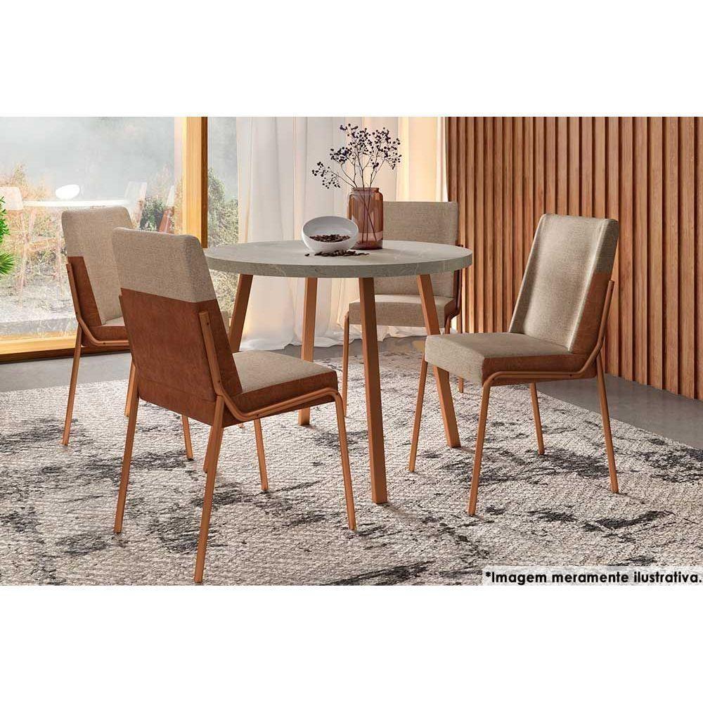 Kit 2 Cadeiras Sala Jantar Hug 1749 Aço 2 Uni Preto-linho Grafite-courano Preto - Carraro - 6