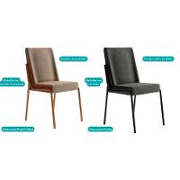 Kit 2 Cadeiras Sala Jantar Hug 1749 Aço 2 Uni Preto-linho Grafite-courano Preto - Carraro