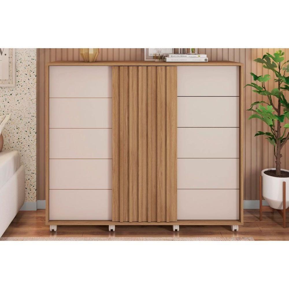 Cômoda Casal Pegasus C- 2 Portas E 5 Gavetas Buriti-off White - Caemmun - 1