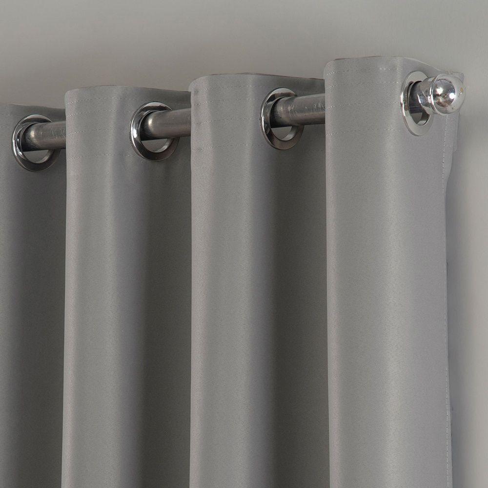 Cortina Blackout 2,70m X 2,50m Em Tecido Requinte 100% Poliéster - Prata - 2