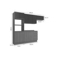 Kit Cozinha Modulada 5 Peças Ciela (2aéreos+1balcão+1torrequente+1complemento) C5p116 Canela - Kappesberg