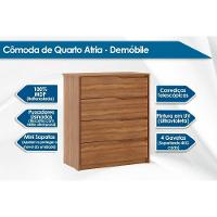 Cômoda Juvenil Atria C- 4 Gavetas Nogueira - Demóbile - 3