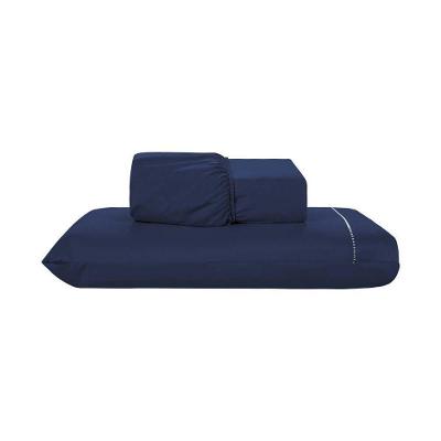 Jogo De Lençol 2 Peças Solteiro Percal 200 Fios De Poliéster Sleep 100% Poliéster - Azul Marinho