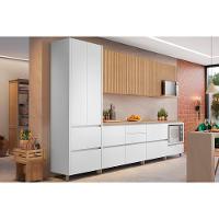 Cozinha Modulada Nesher Rainha Gourmet 7 Peças (3aéreos+3balcões+1paneleiro) C6p37 Branca-nature-nesher - 1