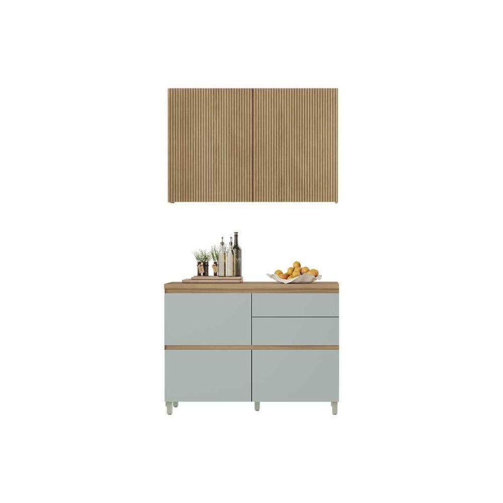Cozinha Modulada Nesher Rainha 2 Peças (1aéreo+1balcão) C2p44 Nature-verde-nesher - 6