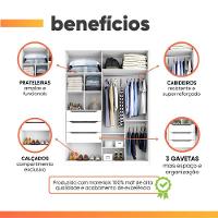 Guarda Roupas Casal 2 Portas De Correr Com Espelho 100% Mdf 3 Gavetas Ravena Branco