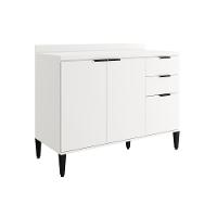 Gabinete P- Pia Cozinha Balcão Alpha 2506 3 Portas E 2 Gavetas C- Tampo 120cm Branco - Carraro - 1
