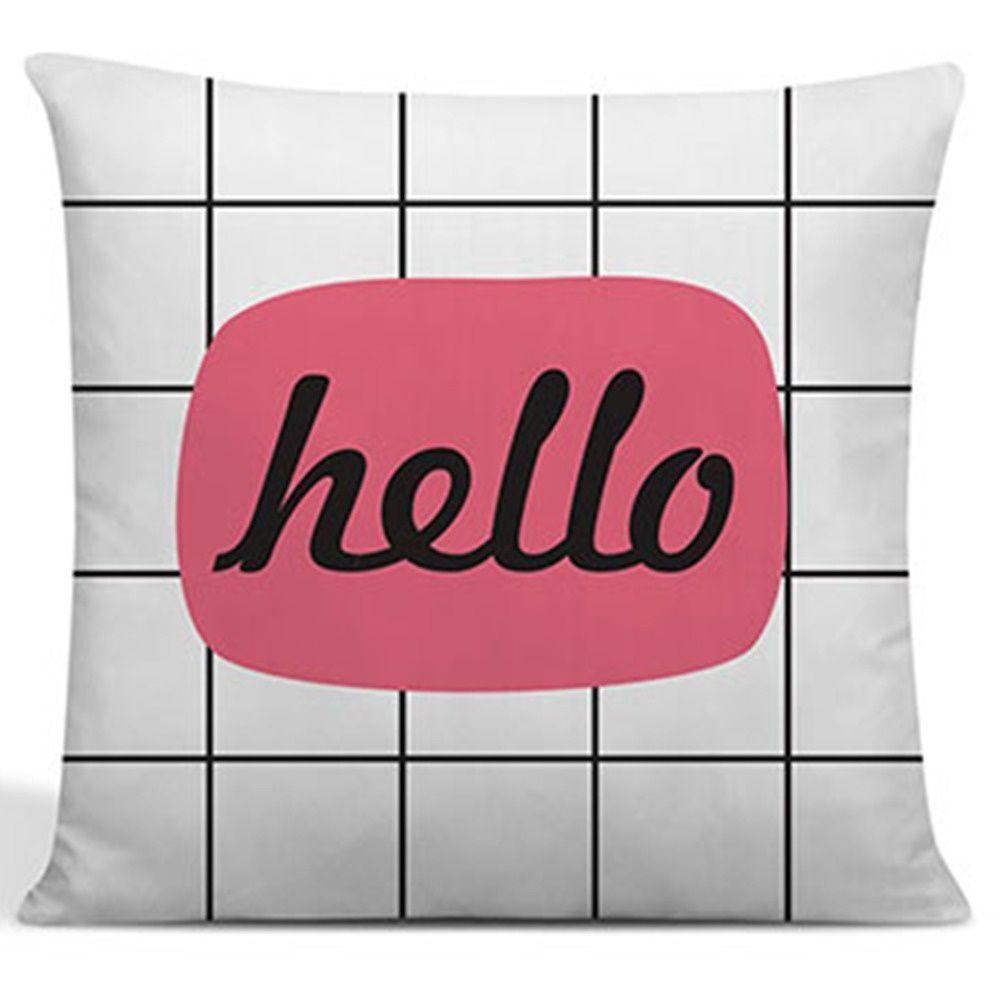 Kit 4 Capas Para Almofadas Decorativas Juma Oxford 100% Poliéster - Hello Rosa - 4