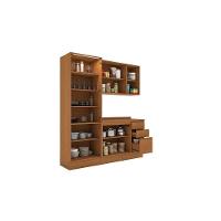 Kit Cozinha Modulada 4 Peças Ciela (1aéreo+1balcão+1cristaleira+1complemento) C4p166 Canela - Kappesberg