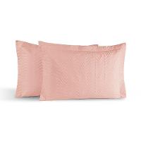 Kit 02 Portas Travesseiros Percal 200 Fios Algodão Gold 100% Algodão - Rosê - 1