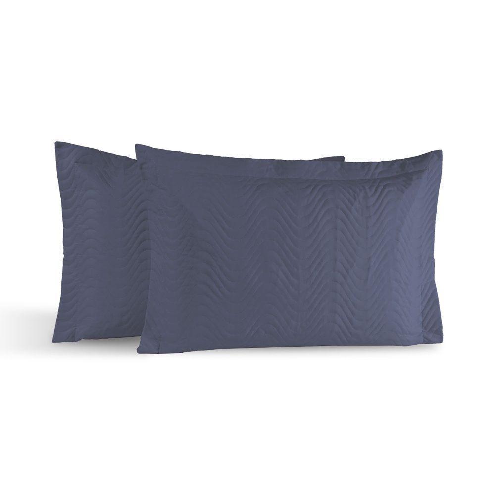 Kit 02 Portas Travesseiros Percal 180 Fios Silver 60% Algodão 40% Poliéster - Topázio - 1